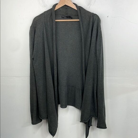 Prana Women's Gray Open Front Sweater waterfall front size Large - Picture 1 of 12